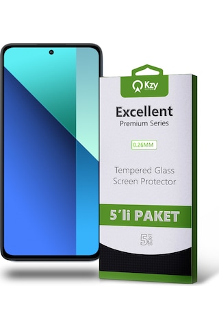 Xiaomi Redmi Note 13 İle Uyumlu Temperli Ekran Koruyucu Kırılmaz Cam Ekonomik 5'li Paket