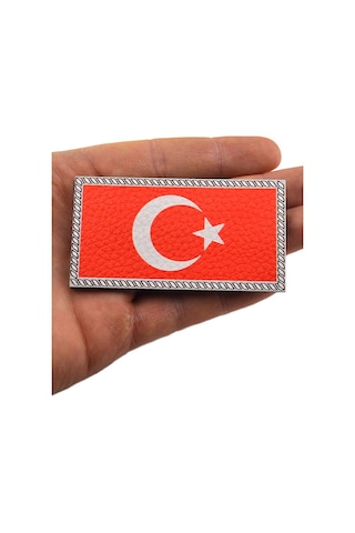 Türkiye Bayrak Dikdörtgen - Cırt - Patch - Peç - Arma - 8.5 X 4.5 Cm Kırmızı