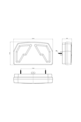 Frıstom 12v-30v Stop Lambası Neon Ledli 6 Fonksiyonlu 240 140 58 Mm E9 Sol