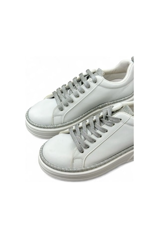 Erva'nın Butiği Beyaz Cilt Bonte Bağcıklı Kadın Sneakers-5647