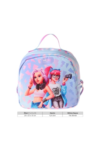 Wow Generation Cool Desenli Mavi - Pembe Renkli Kız Çocuk Isı Yalıtımlı Okul Beslenme Çantası - W6040