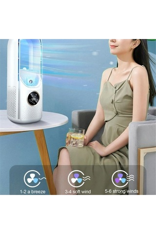 Ebitda 6 Ayarlı Taşınabilir Usb Soğutucu Klima & Fan, Ev Ve Ofis İçin, 300ml Su Haznesi, 810g Ağırlık, 12.3x11.9x30.5cm Boyut