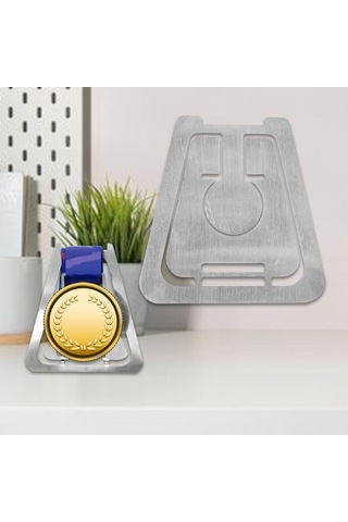 Homyl Madalya Standı Spor Kitaplık Madalyaları 12cmx11.5cmx7cm Gümüş