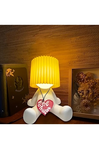 Honeybeeshop Sarı Yaratıcı Masa Lambası Yatak Odası Eğlenceli Gece Lambası Atmosfer Dolu Küçük Usb Güçlü Noel Sevgililer Günü Tatil Hediyesi Sarı
