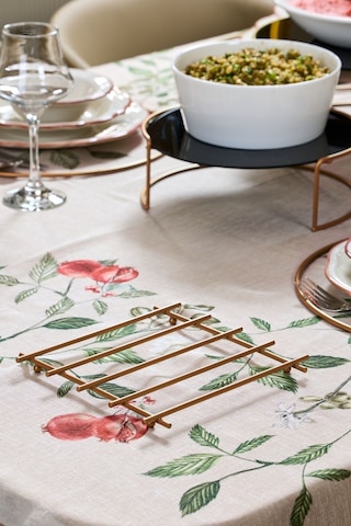 Edora Home Gold Düz Çubuklu Nihale, Altlık - Metal Paslanmaz