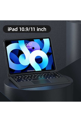Apple Uyumlu iPad Air 11 2025 M3 Kablosuz Klavyeli Kılıf Benks Multifunctional Siyah