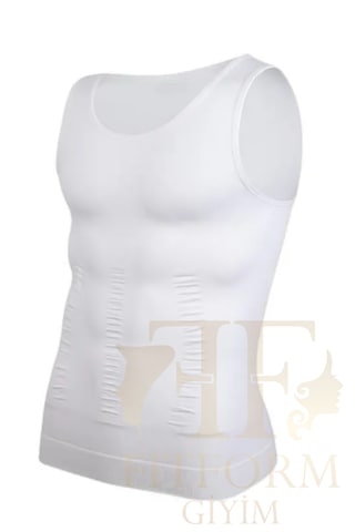 Fitform Giyim Fitform Erkek Atlet Korse Ultra Göğüs Toplayıcı Jinekomasti Göbek Toparlayıcı Dik Duruş Korse Beyaz