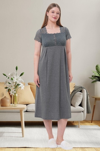 Mecit Pijama Mecit 6057 Füme Hamile Lohusa Gecelik