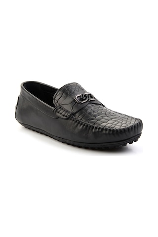 Bambi Siyah Hakiki Deri Erkek Loafer Ayakkabı E01757714803 Siyah