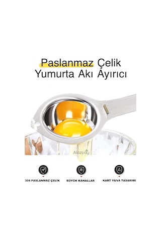 Alazpay 304 Paslanmaz Çelik Yumurta Akı Ayırıcı Süzgeç