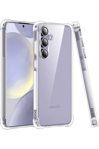 Samsung Galaxy Uyumlu S24 Fe Kılıf Anti Şok Köşe Korumalı Şeffaf Silikon