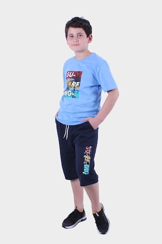 Fyk Kids Erkek Çocuk Alt-üst Kapri-tişört Takım Mavi