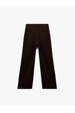 Koton Pile Detaylı Loose Fit Geniş Paça Kumaş Pantolon Kahverengi 6wak40181pw Kahve