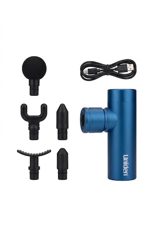 Uniden X100 48watt 5 Başlıklı Mini Masaj Tabancası Çantalı Mavi