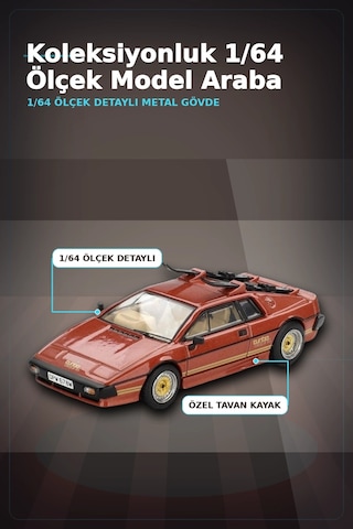 Blister Paketli 1/64 Ölçek Lotus Esprit Turbo Diecast Model Araba - For Your Eyes Only Bx-313362