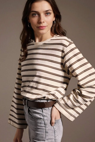 Defacto Loose Fıt Çizgili Tunik H4444ax26spbn317 Kahve-bn317