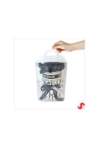 Pvc Kutulu Özel Siyah Lüks Yapay Gül Buketi - 30cm X 15cm