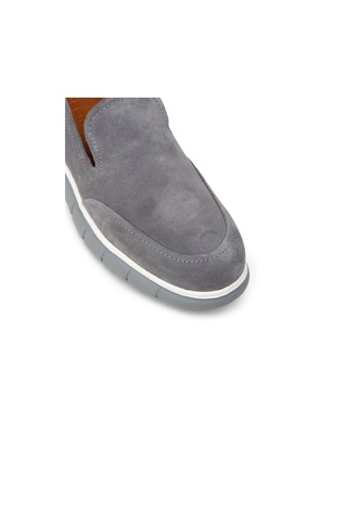 Deery Erkek Hakiki Süet Gri Loafer Ayakkabı - 02044mgrıe01