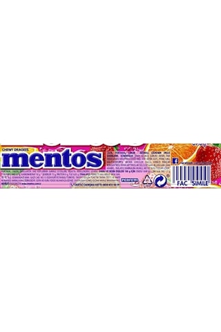 Mentos Çilek , Portakal , Limon Aromalı Çiğnene Draje Şekerleme 37,5 Gr 20 Adet-225