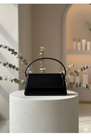 Addy Noir Elegance - Özel Tasarım Minimalist Siyah El Çantası Siyah
