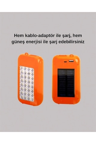 Gold Silver Gs-875 Outdoor Powerbank & Işıldak Güneş Paneli, 32 Led, 10000 Mah, Çift Çıkış Çok Renkli