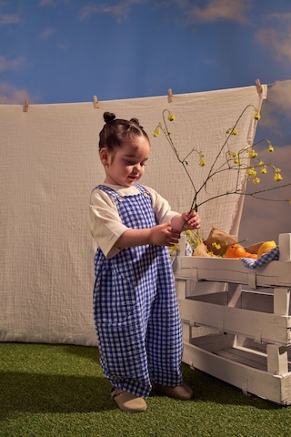 Oh La La Koala Mavi Daisy Picnic Serisi Cepli Salopet
