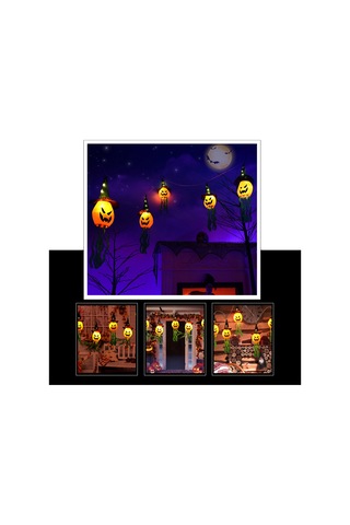 Shineyee 3 Metre Renkli Led Işık Zinciri - Şapkalı Balkabağı Desenli, Ip44 Su Geçirmez, Pil İle Çalışır Piller Hariç