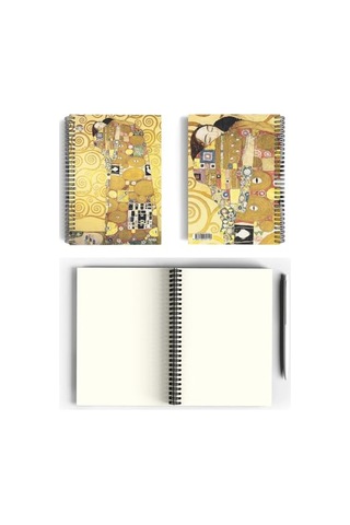 Gustav Klimt/the Embrace, 1905-09 / Spiralli Defter 14 / A5 / Çizgisiz / 100 Sayfa / Sanat