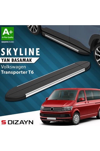 S-dizayn Vw Transporter T6 Kısa Şase Skyline Krom Yan Basamak 213 Cm 2015-2019 A+ Kalite