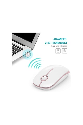 Usb Alıcılı 2.4g Kablosuz Fare Beyaz+pembe , 1600 Dpı, Wi