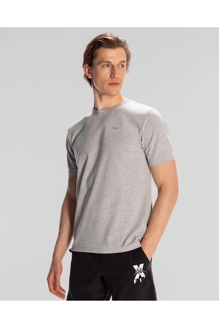 Kappa Logo Serenity Erkek Gri Regular Fit Tişört Siyah