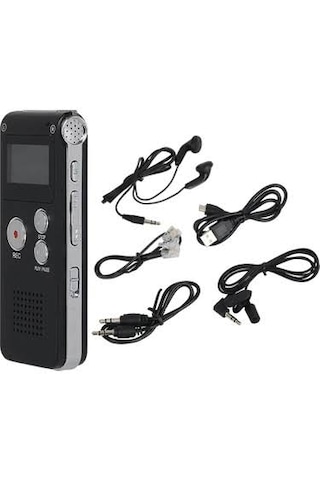 Dex-08 - 8 Gb Dahili Hafızalı Ses Kayıt Cihazı - Mp3 Çalar Özellikli - Kulalık Ve 1 Metre Harici Mikrofonlu