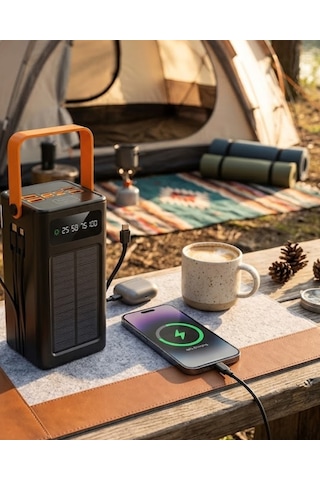 80.000 Solar Şarj Özellikli Yüksek Kapasiteli Powerbank Hızlı Şarj Destekli - Lisinya