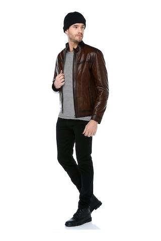 Dericlub E916 Gerçek Deri Erkek Mont Camel Antik Camel