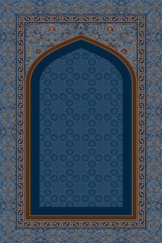 Mavi Namazlık Seccade Kaymaz Taban Keçe Süngerli Diz Ağrıtmaz Ahs961-1