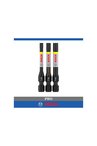 Bosch Pro Impact 3'lü Torx Bits Uç Seti T10-t15-t20 55 Mm 2608521u55