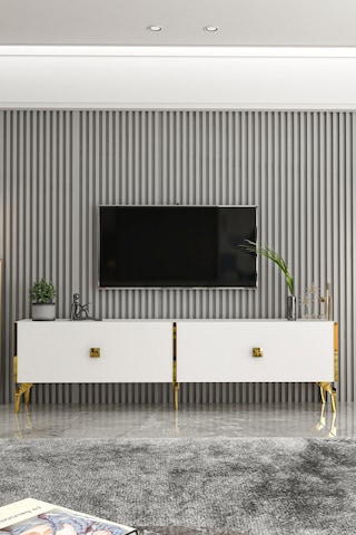 Givayo Mobilya Verona Tv Ünitesi Beyaz Gold