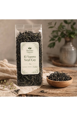 Blacksea Organics El Yapımı Yeşil Çay 50 Gr Katkısız Doğal Mayıs Hasatı Üst Yaprak