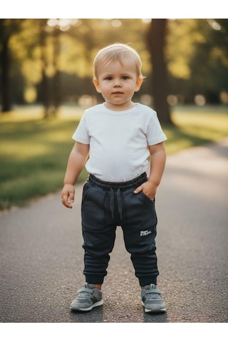 Zekids Erkek Çocuk Cepli Jogger Eşofman Alt-16386 İndigo