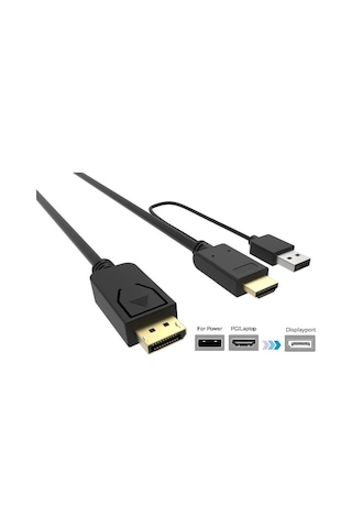 Alfais 4413 HDMI To Displayport Çevirici Dönüştürücü Adaptör Monitör Kablosu 2 M