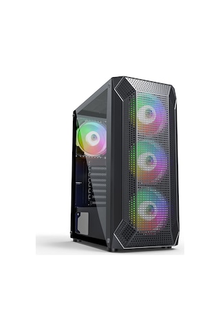 PowerBoost VK-P1882B Mesh Panel 4x12 CM Fanlı ATX Bilgisayar Kasası