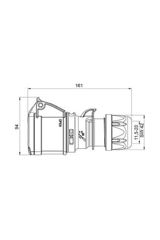 METE ENERJİ 406409V 4X32A. Ip44 Uzatma Prizi-(Vidalı Bağ.)