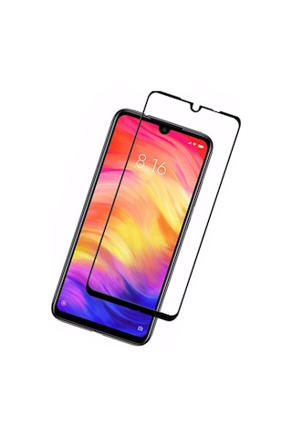 Xiaomi Redmi Note 7 Siyah 5D Tam Kaplayan Ekran Koruyucu Cam