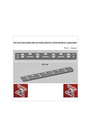 Metali Marka Kelebek Bağlantı Için Montaj Şablonu Cetvel 65 Cm N11.10188