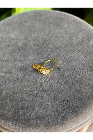 14 Ayar Altın Sallantılı Taşlı Halka Sıkıştırma Hızma Sarı