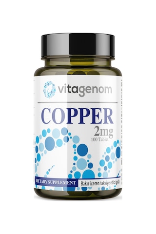Vitagenom Copper 2 MG Bakır İçeren Takviye Edici Gıda 100 Tablet