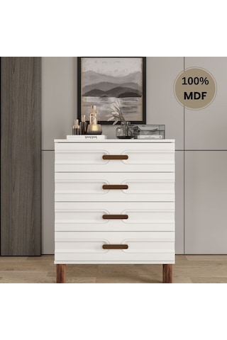 Comiet Zen 4 Çekmeceli Mdf Şifonyer Beyaz