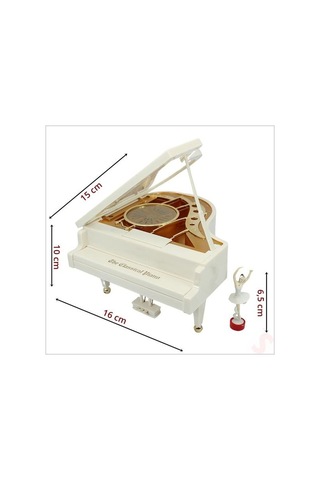 Piyano Müzik Kutusu Dans Eden Balerinli Kurmalı Müzik Kutusu Pilsiz Çalışır