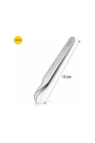Ts-15 Eğri Uçlu Paslanmaz Çelik Hassas Endüstriyel Cımbız Anti-manyetik Hobi Ve Elektronik Tamir Cımbızı 12 Cm