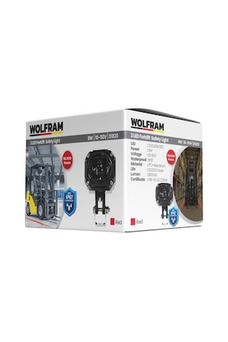 Wolfram 10v-110v 3 Ledli Spot Lamba Kırmızı Çizgi Mercekli Forklift